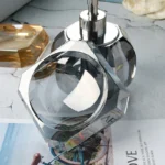 Shampoo bottle with pump, top-down view.