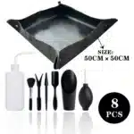 Bonsai transplanting kit with brush and tweezers