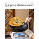 24/26/28 cm xNon-stick Flat-bottomed Frying Pan Cast Iron Egg Steak Frying Pans Kitchen Cookware Anti-scald Handle Cooking
