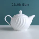 Ceramic Kettle European Style Simple White Coffee Pot Water 700-1000ml Teapot Hotel Water Ware Home Bar Decoration Drinkware