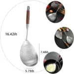 Stainless Steel Spider Strainer Skimmer Ladle for Cooking and Frying, Kitchen Utensils Wire Strainer Pasta Spoon – base