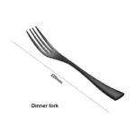Luxury black 18/10 stainless steel cutlery set arranged on a table