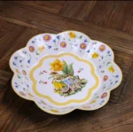 Hand painted ceramic vase from Monet Garden Fascination series with floral motifs