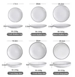 White With Black Edge Dinner Plate Ceramic Kitchen Tray Food Dishes Rice Salad Noodles Bowl Soup Kitchen Cook Tool 1pcs Sale