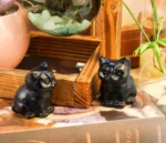 Obsidian Cat Crystal Figurines Cat Gifts Decor Gifts for Mom Women Men Lucky Cute Cat Statue Room Desk Decor - Image 4
