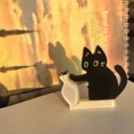 Refrigerator Magnets Black Cat Pushing Vase Decor Cat Whisker Collection Memorial Box Fridge Magnet Home Office Decor For