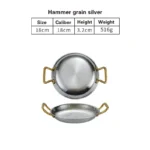 304 stainless steel Spanish seafood rice pot Commercial crayfish plate Flat bottom stewed rice pot Double ear frying pan
