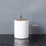Minimalist Volakas White Natural Marble Set for Bathroom Luxury Soap Dispenser Toothbrush Holder Tray Bathroom Set