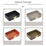 PU Leather Desk Organizer Tray for Key Wallet Electronics Storage box Office Desk Storage Organizer Watch Glasses Display