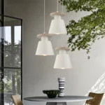 Modern Minimalist E27 Pendant Lights Bar Cafe Restaurant Home Decor Wood Aluminum Hanging Lamp 3-Heads White Lighting