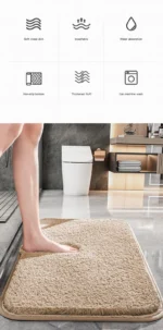 Super thick chenille absorbent door mat in 50x80cm size on a wooden floor