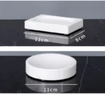 Minimalist Volakas White Natural Marble Set for Bathroom Luxury Soap Dispenser Toothbrush Holder Tray Bathroom Set