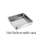 Golden Square Stainless Steel Food Service Tray plate set Nonstick Bakeware Fruit Cookie Bread Plate Kitchen Storage Container - Image 27
