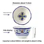 Hand Painted Ceramic Plate Creative Irregular Steak Dish Western Dinnerware Home Decor – side view