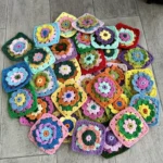 Colorful Handmade crochet table place mat pad cloth cup doily Coffee coaster Christmas flower placemat wedding kitchen 9.5CM