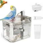 ATUBAN Automatic Parakeet Bird Bath with Pump, Bird Shower Fountain Indoor Bathtub with Running Water, Parrot Bath Tub
