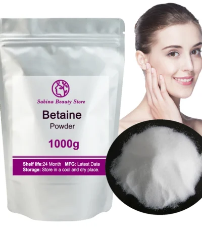 White powder in a clear jar with a black lid, studio lighting, front view.
