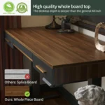 Mid Century Modern Standing Desk with 3 Drawers, 55 x 26 Inches Whole-Piece Sit Stand Up Desk for Home Office,,Customized