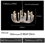 Art Deco Design Elegant Lighting Fixture Luxury Crystal Chandelier Hanging Geometric Hollow Glass Chandelier Ceiling Light