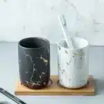 Marble Soap Dispenser Pump Bottle Ceramic Bathroom Accessory Set Home Couple Mouthwash Cup Soap Dish Washing Tools Luxury