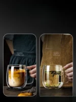 250/350/450ml Double Wall Glass Coffee Cup High Borosilicate Glass Mug Heat Resistant Coffee Milk Juice Water Cups with