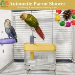 ATUBAN Automatic Parakeet Bird Bath with Pump, Bird Shower Fountain Indoor Bathtub with Running Water, Parrot Bath Tub