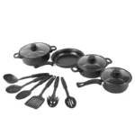 12-Piece Non-Stick Cookware Set Cooking Pot with Lid Milk Pot Maifan Stone Frying Pan Cooking Pot Set for All Hob – base