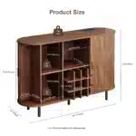 Wine Bar Cabinet w/ LED Light,Liquor Cabinet for Home,Coffee Bar Cabinet w/ Wine Rack & Glass Holder,Walnut Buffet