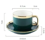 Green With Gold Inlay Quality Plates Full Set Luxury Steak Food Tray Ceramic Dinner Dish Salad Bowl Spoon Porcelain