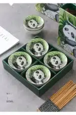 Creative Panda Tableware Set Cartoon Ceramic Tableware Gift Box – styled in a modern Tabletop setting