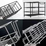 Bathroom Toothbrush Holder Stainless Steel Black Sliver Tooth Brush Holder Toothpaste Holder Stand Bathroom Organizer