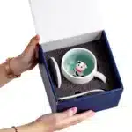 Creative Ceramic Coffee Mug with Lid and Spoon Cute Cartoon Three-dimensional Kawaii Animal Milk Cup Couple Gift Water Cup