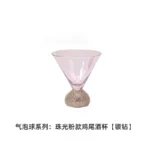 Elegant luxury crystal stemware diamond glass wine goblets on a table setting