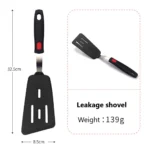 Goldoma high heat resistant spatula in use on a non-stick frying pan