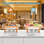 4 6 Packs Chafing Dishes for Buffet Stainless Steel Chafers and Buffet Warmers Sets, Rectangle Catering Food Warmers for Kitchen - Image 4