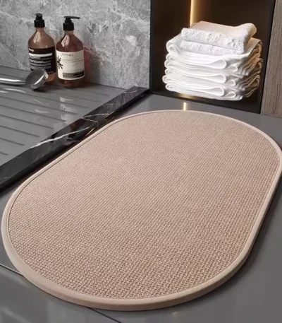 8mm Quick Dry Braided Standing Rug Bathroom Door Mat Water Absorbent Shower Non-slip Bath Mat