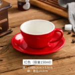 Creative Color 150ml Espresso Cup with Saucer Home Dessert Plate Tea Cup Couple Mug Gift Office Mug Tabletop Decoration