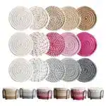 4Pcs 11x11cm Small Round Cotton Woven Coffee Mug Tea Cup Coaster Table Placemat Plate Mat Kitchen Insulation Pad – base