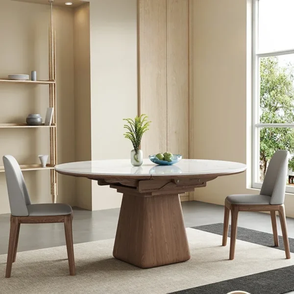Slate Extendable Round Dining Table