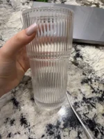 Glass Tumbler, 2-Pack Iced Coffee Cups with Straws, Modern Glass Mug for Cold & Hot Beverages, for Smoothies, Tea, and