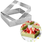 5PCS Square Shape Stainless Steel Perforated Tart Rings for Baking Puff Breads French Cake Mousse Tart Shell Mold Bakeware Rings - Image 3