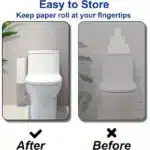 Toilet Paper Holder with Storagefor Tissue Wall Mounted Over The Tank Toilet Paper Holder Organizer Self Adhesive Toilet