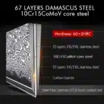 Amber 67-layer Damascus Steel 4pcs 5-inch Steak Kitchen Knife Set kitchen tool Resin with burl wood Handle Sharp Tools – top