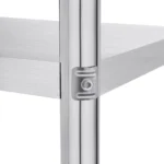 Goldoma stainless steel prep table with 3 tiers in a modern kitchen