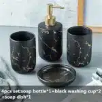Marble Soap Dispenser Pump Bottle Ceramic Bathroom Accessory Set Home Couple Mouthwash Cup Soap Dish Washing Tools Luxury