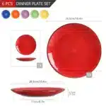 vancasso 6/12 Piece Multicolour 10.4 inch Dinner Plate Set Handpainted in Rustic Look 26.5cm Serving Plate for