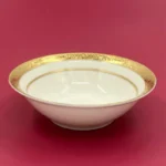 Luxurious disc relief inlaid with golden beef steak plate, palace style bone porcelain, European style gold edged tableware