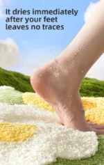 Non-Slip High-Absorbency Microfiber Bath Mat - Floral Plush Bathroom Rug, Thickened Fashionable Home Decor – side view