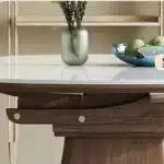 Slate Extendable Round Dining Table – top view