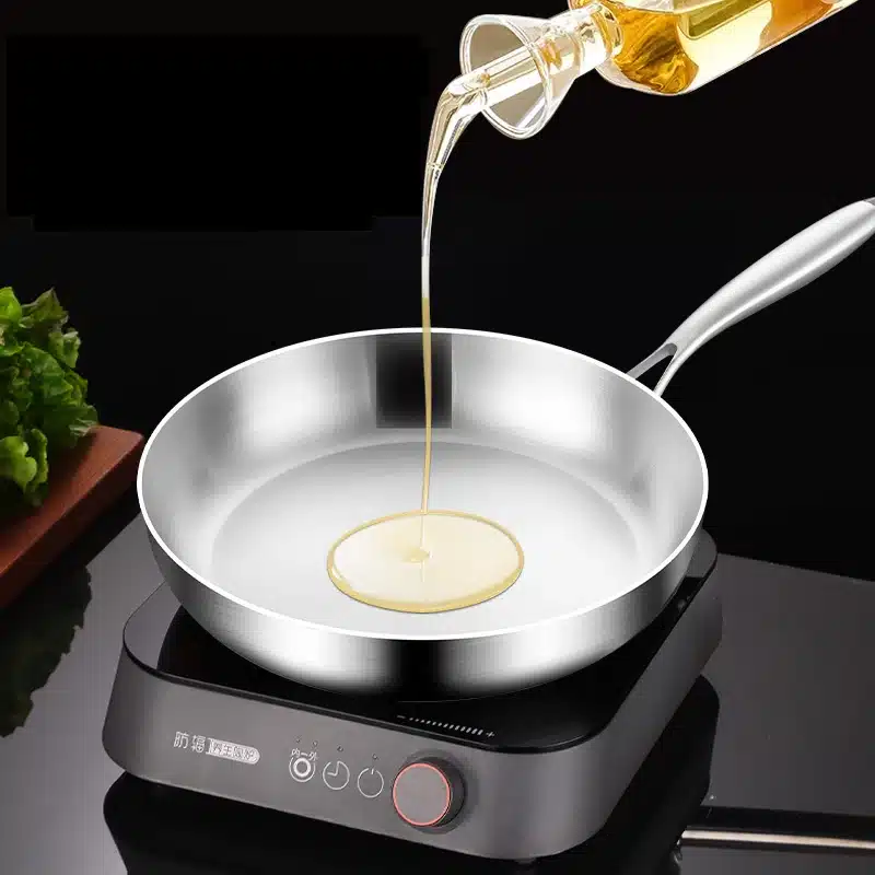 316 Stainless Steel Deep Fryer Non Stick Frying Pan Cooking Steak Kitchen Cookware Gas Stove Induction Cooker Universal Milk Pot